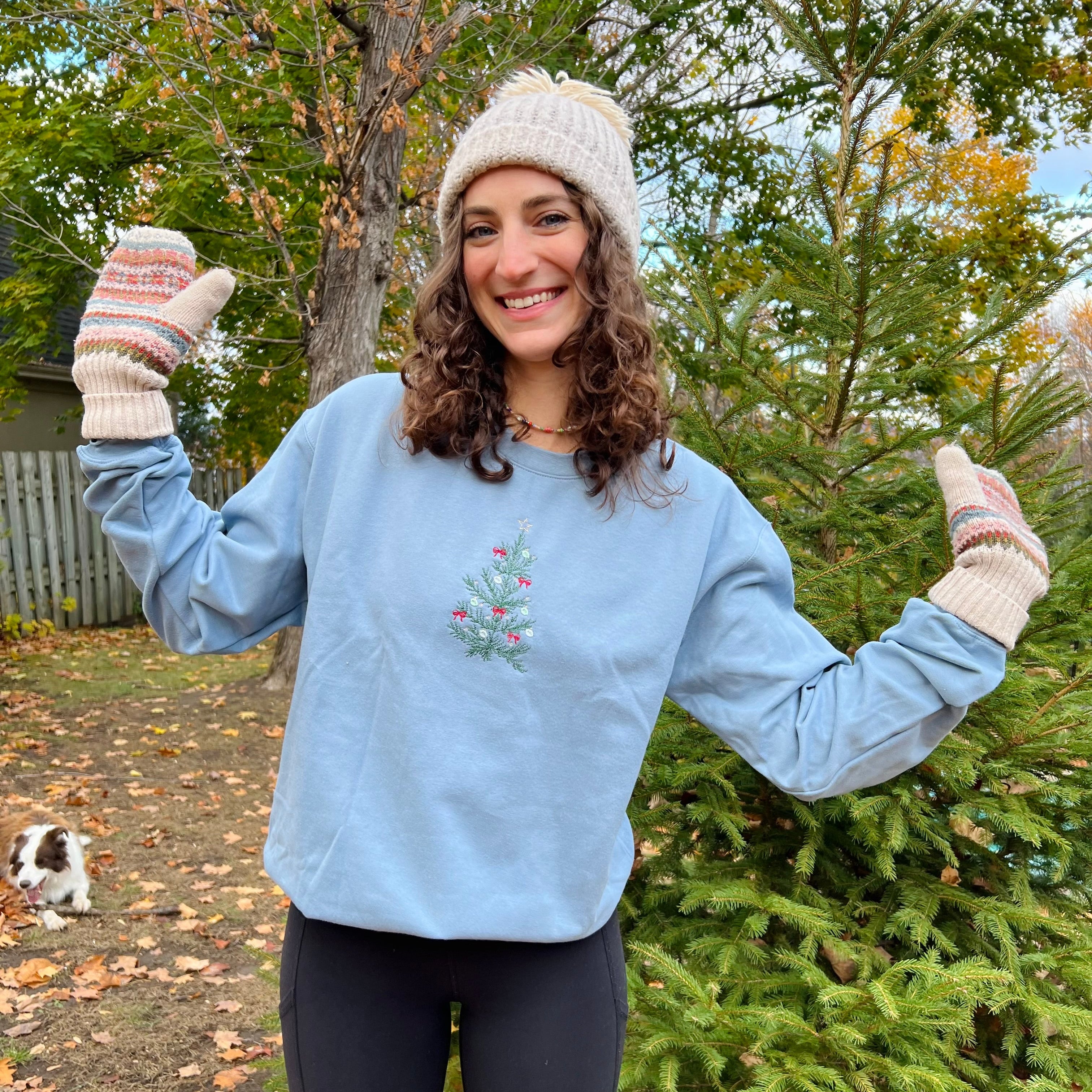 Blue Christmas Tree Crewneck