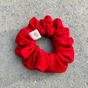 Red Ribbed Bamboo Scrunchie