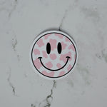 Load image into Gallery viewer, Pink Cow Print Smiley Sticker
