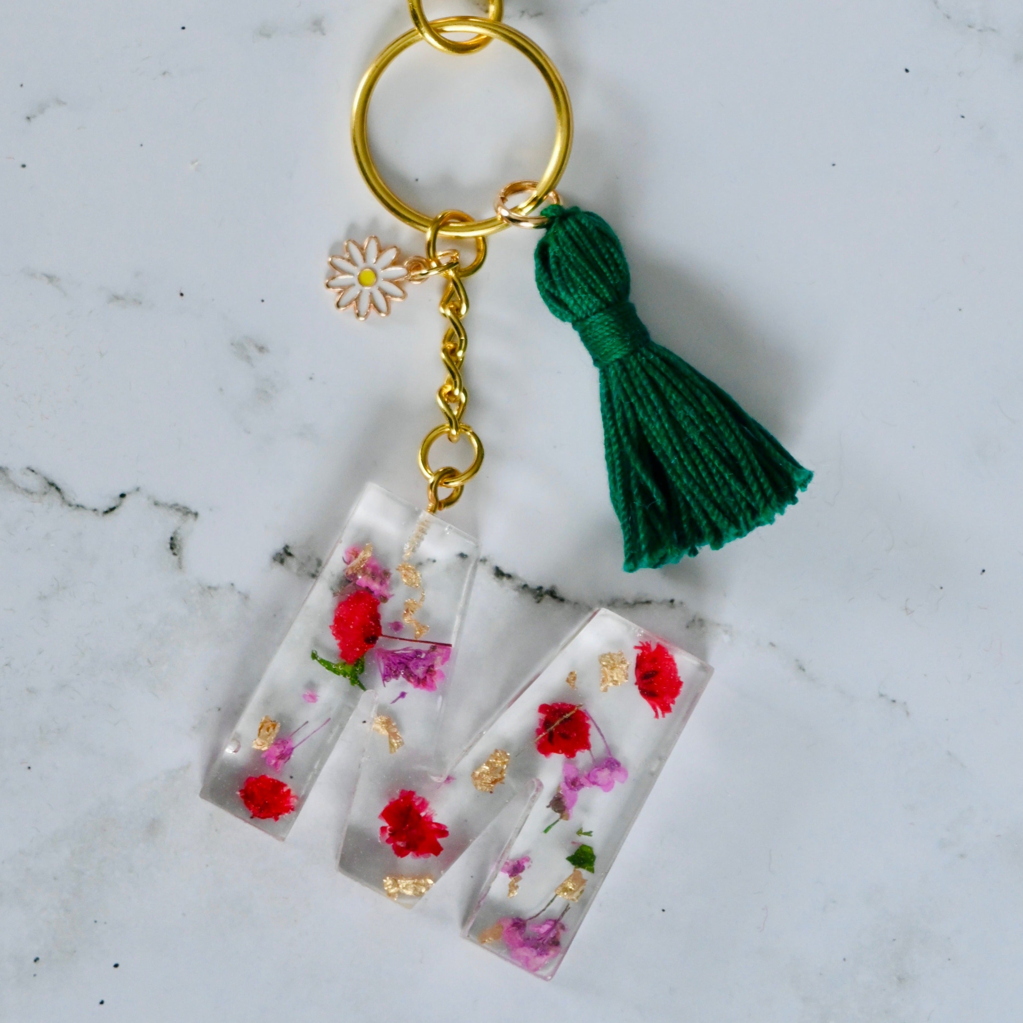 Floral Letter Keychain