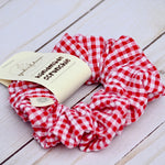 Load image into Gallery viewer, Red Gingham Scrunchie
