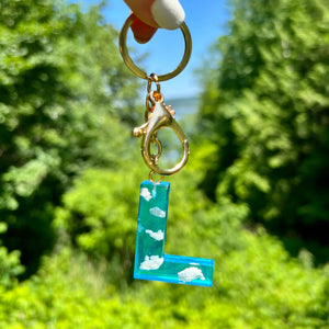 Blue Skies Letter Keychain